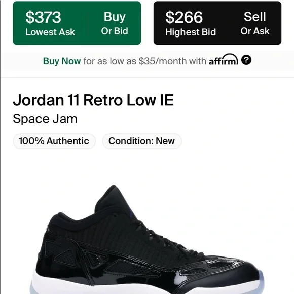 Air Jordan Retro 11 Low IE ‘Space Jam’ Size 12 - Picture 8 of 9